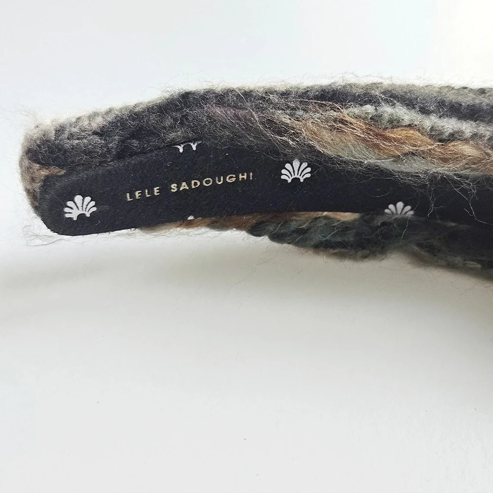 Lele Sadoughi Maple Mixed Yarn Fall Knot Headband Multi Color Fuzzy Knit